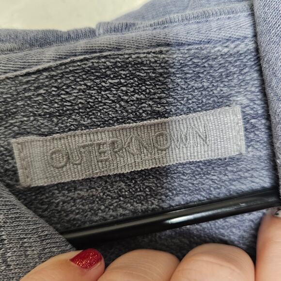 Outerknown sur Snap hoode sweatshirt gray blue Men's size large cotton hemp - Picture 3 of 5